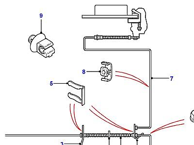 E04025 REAR BRAKE PIPES-TO (V) TA346793  Range Rover (P38)