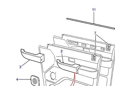 K01050 FRONT DOOR CASING COMPONENTS  Range Rover (P38)