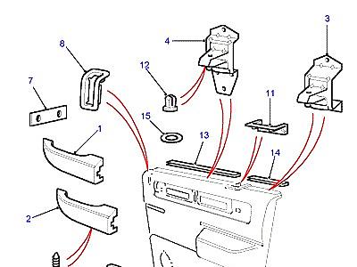 K01105 REAR DOOR CASING COMPONENTS  Range Rover (P38)
