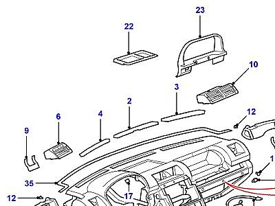O01230 EXTENSION В СБОРЕ -TUNNEL CONSOLE-WESTMINSTER LE  Range Rover (P38)