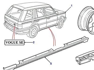 O01285 VOGUE SE - SEATS AND EXTERIOR TRIM  Range Rover (P38)