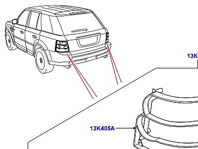 102ABS КОМПЛЕКТЫ ОТДЕЛКИ КУЗОВА - ЗАДНИЕ АКСЕССУАРЫ  Range Rover Sport (L320)