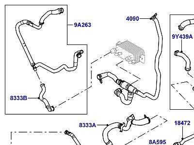 302ABJ9 ТРУБОПРОВОДЫ И ШЛАНГИ СИСТЕМЫ ОХЛАЖДЕНИЯ, 3.6 V8 32V DOHC EFI ДИЗЕЛЬ  Range Rover Sport (L320)
