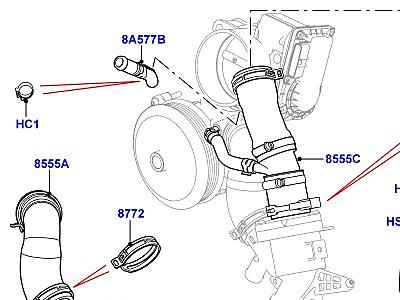 302ACBI ТЕРМОСТАТ И КОРПУС ТЕРМОСТАТА 5.0L OHC SGDI SC V8 БЕНЗИН  Range Rover Sport (L320)