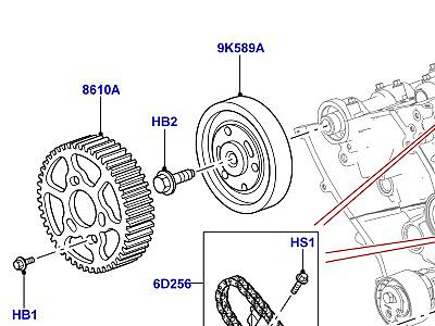 308AEN6 ГАЗОРАСПРЕДЕЛИТЕЛЬНЫЙ МЕХАНИЗМ 3.0 ДИЗЕЛЬ 24V DOHC TC ВЕРХНИЙ  Range Rover Sport (L320)