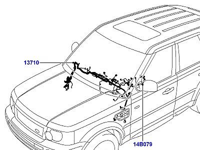 418AFL ЭЛЕКТРОПР.НА ДВИГАТ.И ПЕРЕГОРОДКЕ ПАНЕЛЬ ПРИБОРОВ И КОНСОЛЬ  Range Rover Sport (L320)