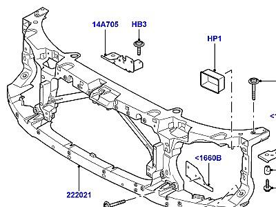 501AAV ПЕРЕДНBT ПАНЕЛИ, ФАРТУКИ И ЛОНЖЕРОНЫ ПЕРЕДНИЙ ДЕРЖАТЕЛЬ  Range Rover Sport (L320)