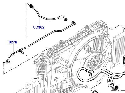 302ABI7 ТРУБОПРОВОДЫ И ШЛАНГИ СИСТЕМЫ ОХЛАЖДЕНИЯ, 3.0L DOHC GDI SC V6 БЕНЗИН  Range Rover Sport (L494)