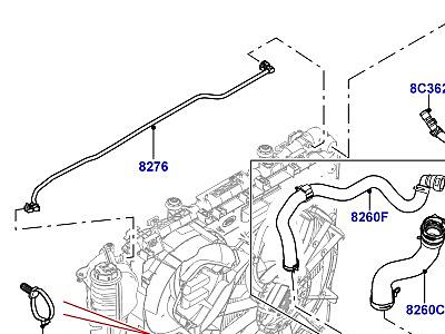302ABK6 ТРУБОПРОВОДЫ И ШЛАНГИ СИСТЕМЫ ОХЛАЖДЕНИЯ, 3.0 ДИЗЕЛЬ 24V DOHC TC  Range Rover Sport (L494)