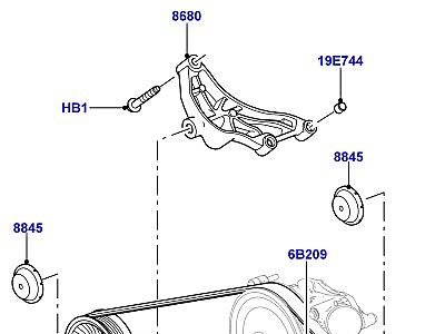 304ADI7 ШКИВЫ И ПРИВОДНЫЕ РЕМНИ 3.0L DOHC GDI SC V6 БЕНЗИН, ПЕРВИЧНЫЙ ПРИВОД  Range Rover Sport (L494)