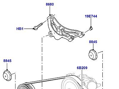 304ADKI ШКИВЫ И ПРИВОДНЫЕ РЕМНИ 5.0L OHC SGDI SC V8 БЕНЗИН, ПЕРВИЧНЫЙ ПРИВОД  Range Rover Sport (L494)