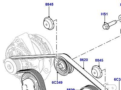 304ADL6 ШКИВЫ И ПРИВОДНЫЕ РЕМНИ 3.0 ДИЗЕЛЬ 24V DOHC TC ПЕРЕДНИЙ  Range Rover Sport (L494)