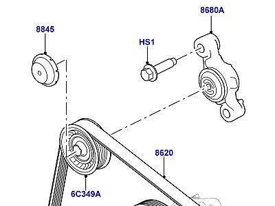 304ADN6 ШКИВЫ И ПРИВОДНЫЕ РЕМНИ 3.0 ДИЗЕЛЬ 24V DOHC TC ПЕРЕДНИЙ  Range Rover Sport (L494)
