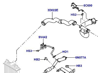 311AFP6 ПРОМ.ТЕПЛООБМ/ВОЗДУХОВОДЫ И ШЛАНГИ 3.0 ДИЗЕЛЬ 24V DOHC TC ВОЗДУХОВОДЫ И ШЛАНГИ  Range Rover Sport (L494)