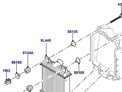 311AFQ6 ПРОМ.ТЕПЛООБМ/ВОЗДУХОВОДЫ И ШЛАНГИ 3.0 ДИЗЕЛЬ 24V DOHC TC ПРОМЕЖУТОЧНЫЕ ОХЛАДИТЕЛИ И ДЕФЛЕКТОРЫ  Range Rover Sport (L494)