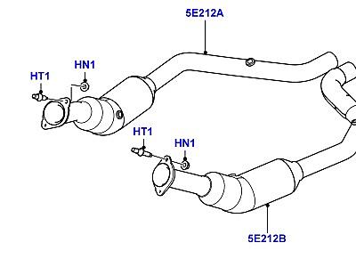 321AIRI СИСТЕМА ВЫПУСКА 5.0L OHC SGDI SC V8 БЕНЗИН, ПЕРЕДНЯЯ СЕКЦИЯ  Range Rover Sport (L494)
