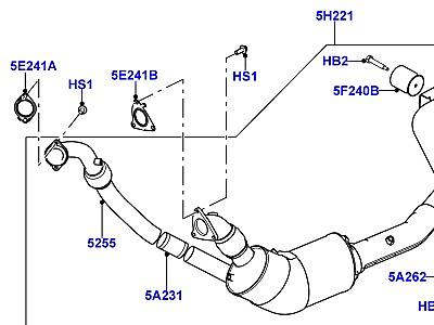 321AIW6 СИСТЕМА ВЫПУСКА 3.0 ДИЗЕЛЬ 24V DOHC TC ПЕРЕДНЯЯ СЕКЦИЯ  Range Rover Sport (L494)