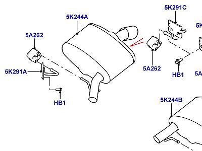 321AIX7 СИСТЕМА ВЫПУСКА 3.0L DOHC GDI SC V6 БЕНЗИН, ЗАДНЯЯ СЕКЦИЯ  Range Rover Sport (L494)