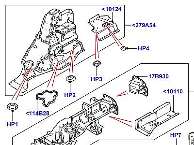 500AAD ЦЕНТРАЛЬНАЯ И ЗАДНЯЯ СЕКЦИИ ПОЛА  Range Rover Sport (L494)