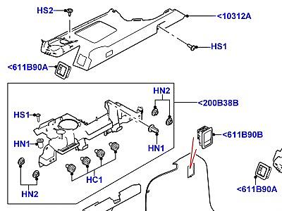 503ADD БОКОВАЯ ОТДЕЛКА БАГАЖНОЕ ОТДЕЛЕНИЕ ПЕРЕДНИЙ  Range Rover Sport (L494)
